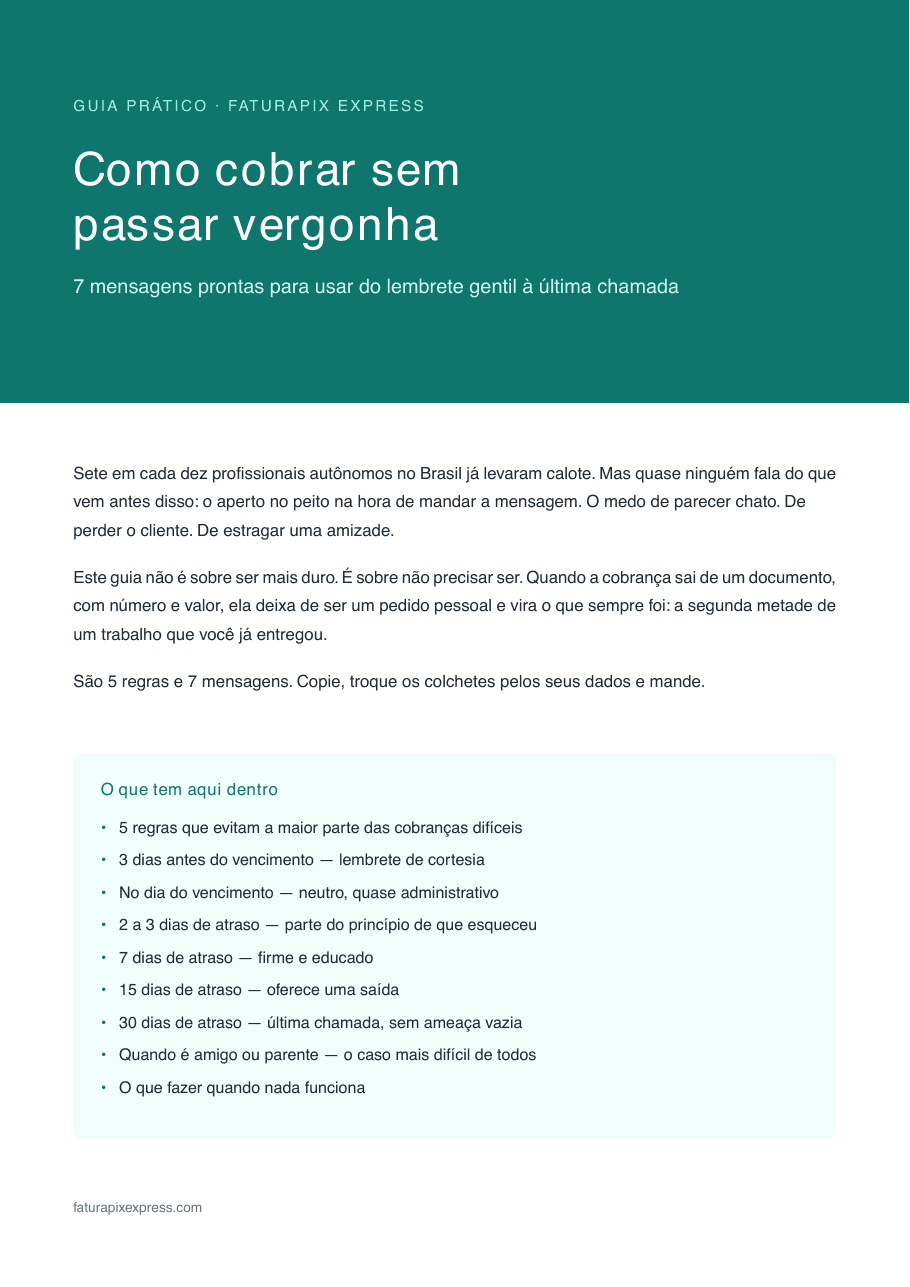 Capa do guia Como cobrar sem passar vergonha